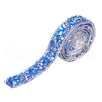 0.9M Resin Rhinestone Crystals Beaded Trim DIY-WH0542-12-1