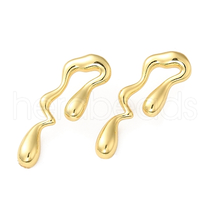 Rack Plating Brass Melting Teardro Dangle Stud Earrings for Women EJEW-Z019-01G-1