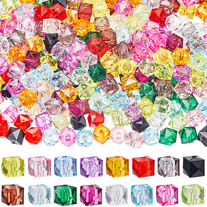 SUNNYCLUE 384Pcs 16 Colors Transparent Acrylic Beads TACR-SC0001-37-1