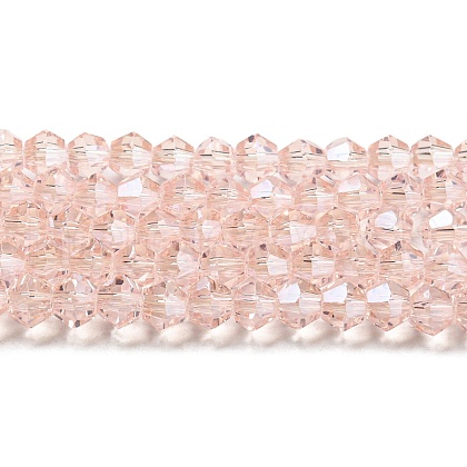 Transparent Electroplate Glass Beads Strands GLAA-F029-3mm-C26-1