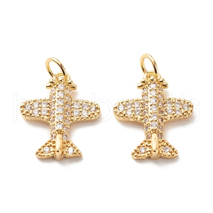 Eco-Friendly Brass Micro Pave Clear Cubic Zirconia Pendants KK-G405-13G-RS-1