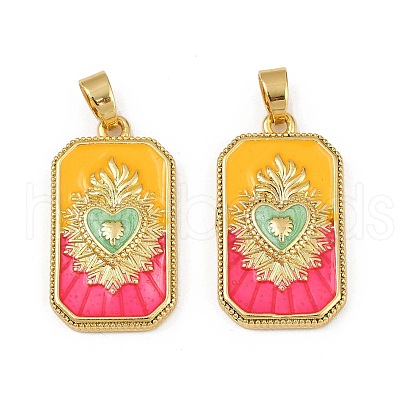 Brass Enamel Pendants KK-L190-008G-03-1
