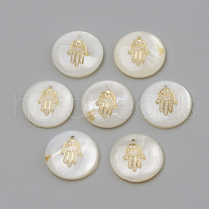 Freshwater Shell Pendants X-SHEL-Q010-002G-1