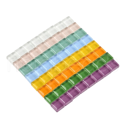 8 Colors 20Pcs Transparent Glass Cabochon GLAA-YW0003-66E-1