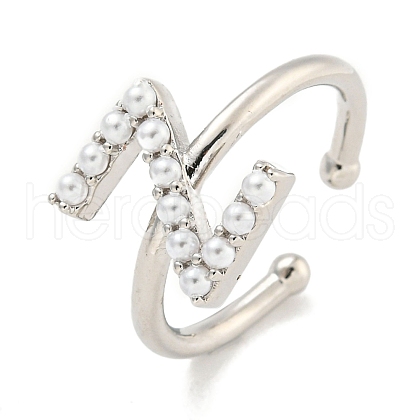 Rack Plating Brass Open Cuff Rings for Women RJEW-F162-01P-Z-1