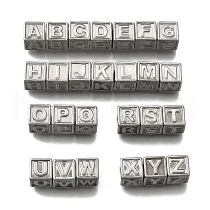 26Pcs 26 Styles 304 Stainless Steel Cube Beads STAS-V009-01P-1