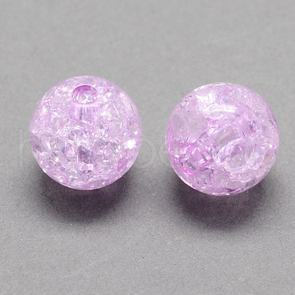 Transparent Crackle Acrylic Beads CACR-R008-8mm-02-1