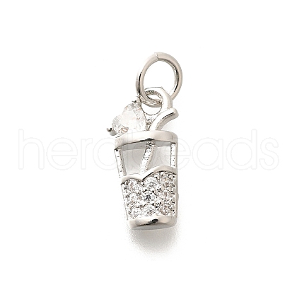 Brass Micro Pave Clear Cubic Zirconia Pendants KK-L225-009P-02-1