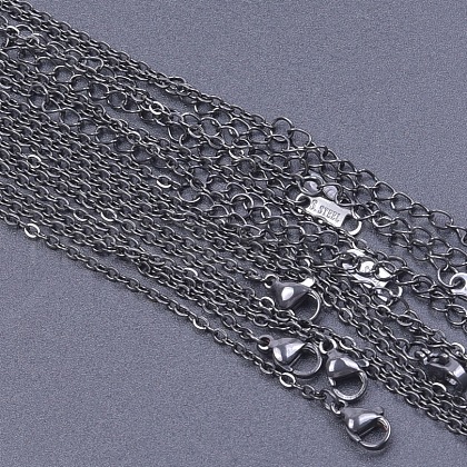 Stainless Steel Cable Chain Necklaces for DIY Jewelry Making Accessories EH9991-8-1