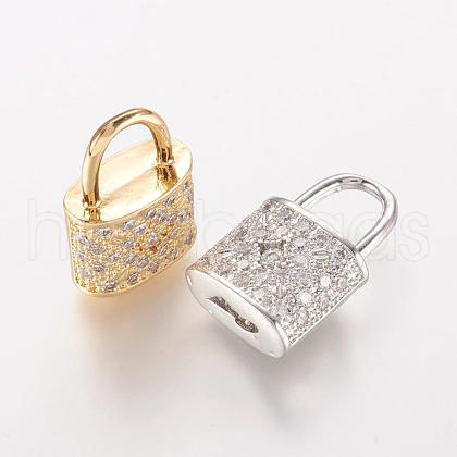 Brass Micro Pave Cubic Zirconia Pendants ZIRC-K060-08-1