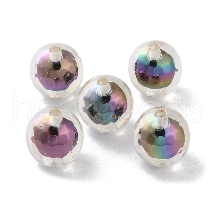 UV Plating Rainbow Iridescent Acrylic Beads OACR-H112-22-1