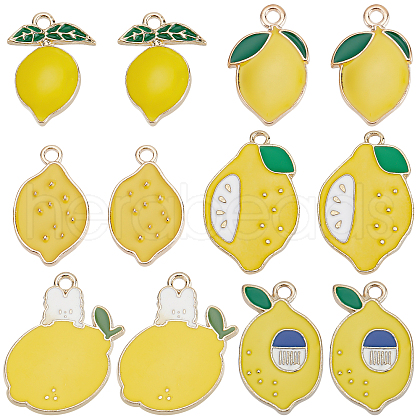 SUNNYCLUE 36Pcs 6 Style Alloy Enamel Pendants ENAM-SC0002-48-1