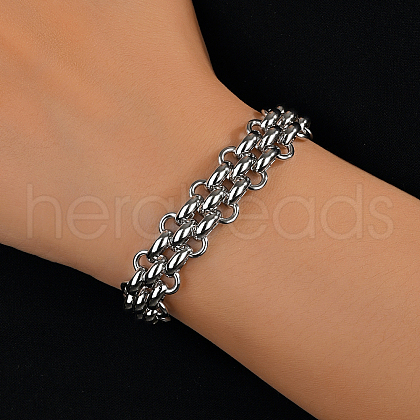 Minimalist Punk Stainless Steel Bracelet for Women UR8594-1-1