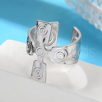 304 Stainless Steel Open Cuff Rings RJEW-S623-01P-1