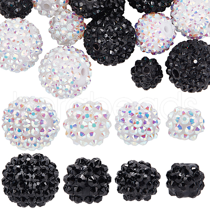 SUNNYCLUE 48Pcs 8 Styles Resin Rhinestone Beads RESI-SC003-43-1