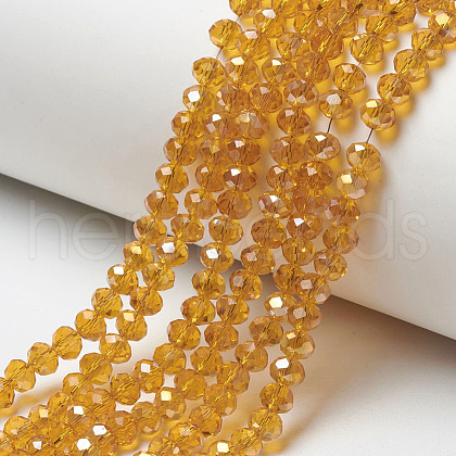 Electroplate Transparent Glass Beads Strands EGLA-A034-T3mm-H17-1