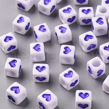 White Opaque Acrylic Beads MACR-T038-12E-1