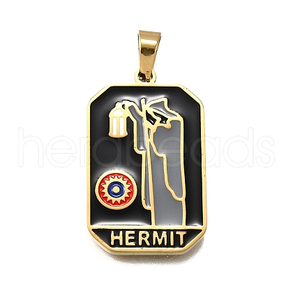 Tarot 304 Stainless Steel Enamel Pendants STAS-M119-09B-G-1