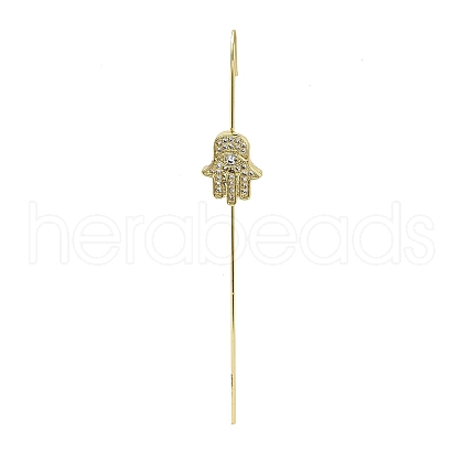 Brass Crystal Rhinestone Ear Wrap Crawler Hook Earrings for Women EJEW-C097-04G-01-1