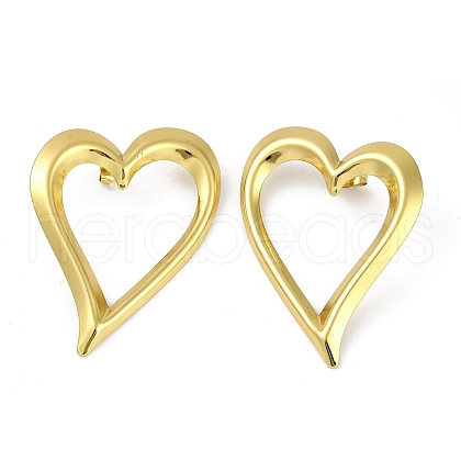 PVD Vacuum Plating 201 Stainless Steel Heart Stud Earrings for Women EJEW-F345-07G-1