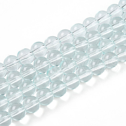 Baking Paint Transparent Glass Beads Strands DGLA-N006-8mm-07-1