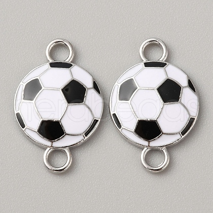 Sports Ball Theme Alloy Enamel Connector Charms ENAM-WH0065-44F-1