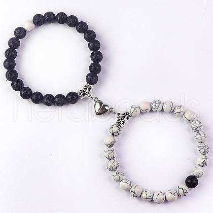 8mm Round Gemstone Beaded Bracelets GW1504-16-1
