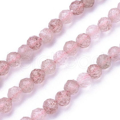 Natural Strawberry Quartz Beads Strands G-F619-16A-4mm-1