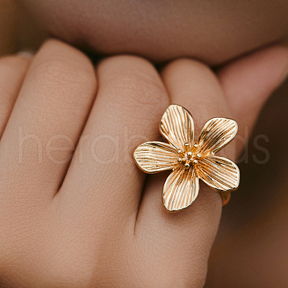 Brass Cuff Rings for Women RJEW-Z097-01G-02-1
