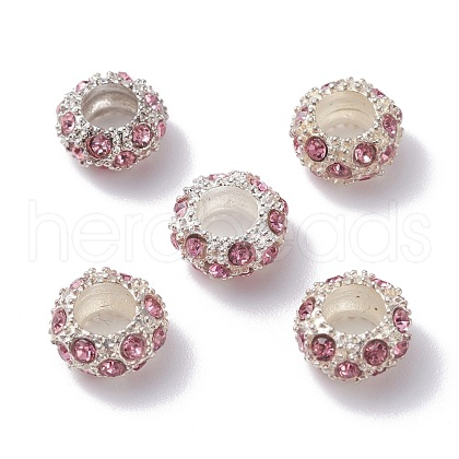 (Defective Closeout Sale: Yellowing) Alloy Rhinestone European Beads CPDL-XCP0001-01-1