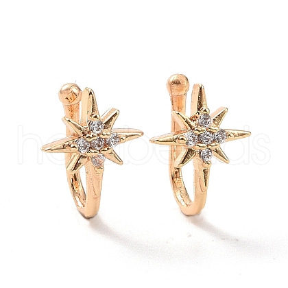 Clear Cubic Zirconia Star Cuff Earrings ZIRC-I064-14G-1