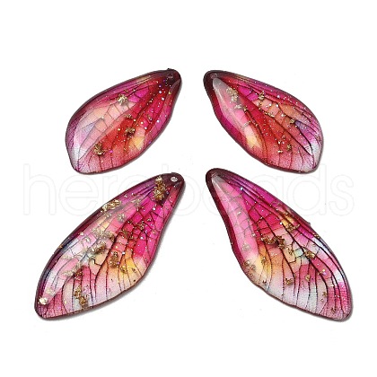 4Pcs Transparent Epoxy Resin Butterfly Wings Pendants RESI-C057-04B-1