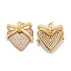 Brass Micro Pave Cubic Zirconia Pendants ZIRC-G170-18G-2