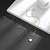 304 Stainless Steel Pave Natural Shell Star Heart Pendant Necklaces FS-WG20D57-01-4