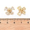 Brass Micro Pave Clear Cubic Zirconia Charms KK-A259-25A-G-3