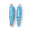 Synthetic Turquoise Pointed Pendants G-D850-13-2