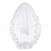 Nylon Mesh Bridal Veils with Hair Comb AJEW-WH0258-993-1