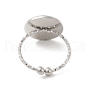 Non-Tarnish 304 Stainless Steel Open Cuff Ring Component X-STAS-E180-09P-3