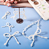  8Pcs 4 Styles Plastic Imitation Pearl Beaded Bowknot Ornament Accessories KY-TA0001-40-6