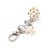 Starfish & Round Synthetic Turquoise Pendant Decorations HJEW-JM03276-02-4