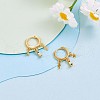 Clear Cubic Zirconia Moon Star Cross Dangle Hoop Earrings JE916A-3