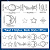 SUNNYCLUE Cosmic Theme Zinc Alloy Cabochons FIND-SC0011-74C-2