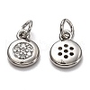Brass Micro Pave Cubic Zirconia Charms ZIRC-H119-09P-2