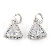 Brass Micro Pave Clear Cubic Zirconia Pendants ZIRC-P088-01P-1