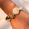 Plastic Pearl & CCB Plastic & Natural Coconut & Resin Beaded Stretch Bracelets for Women WG1DA6D-01-3