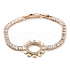 Sun Shape Brass Micro Pave Cubic Zirconia Link Bracelets BJEW-C055-02G-2