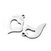 304 Stainless Steel Split Pendants STAS-H235-03C-P-3