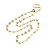 Flower 304 Stainless Steel Link Chain Necklaces for Women NJEW-M107-01G-2