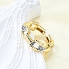 Brass Micro Pave Clear Cubic Zirconia Cuff Rings for Women RJEW-G347-02G-1