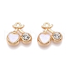 Rack Plating Alloy Glass Pendants FIND-N005-13G-1